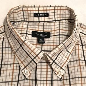 Van Heusen Men’s Button Down Non Iron Plaid Shirt